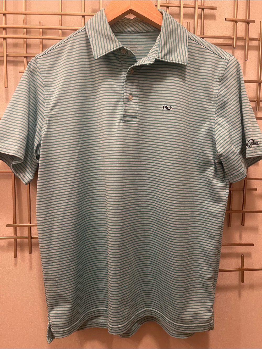 Vineyard Vines Light Blue & White Striped Polo